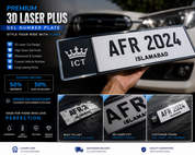 HZZA STUDIO Premium Customized 3D Laser Plus Gel Number Plate
